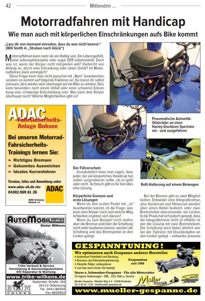 Kradblatt 03/2015: Motorradfahren mit Handicap