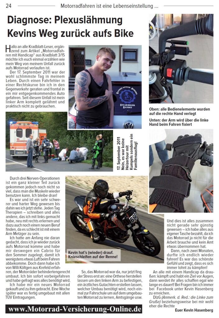 Kradblatt 07/2015: Diagnose Plexuslähmung